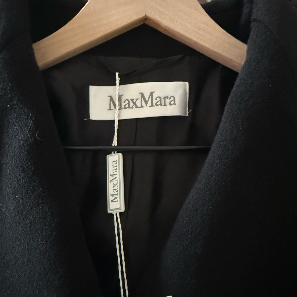 MaxMara Black Double-Breasted Pea Coat - Picture 2 of 5